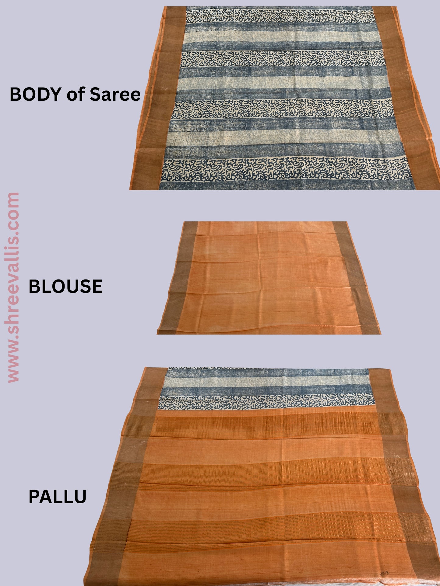 Grey & Ivory with Golden Mustard Border - Pure Tussar Silk Saree