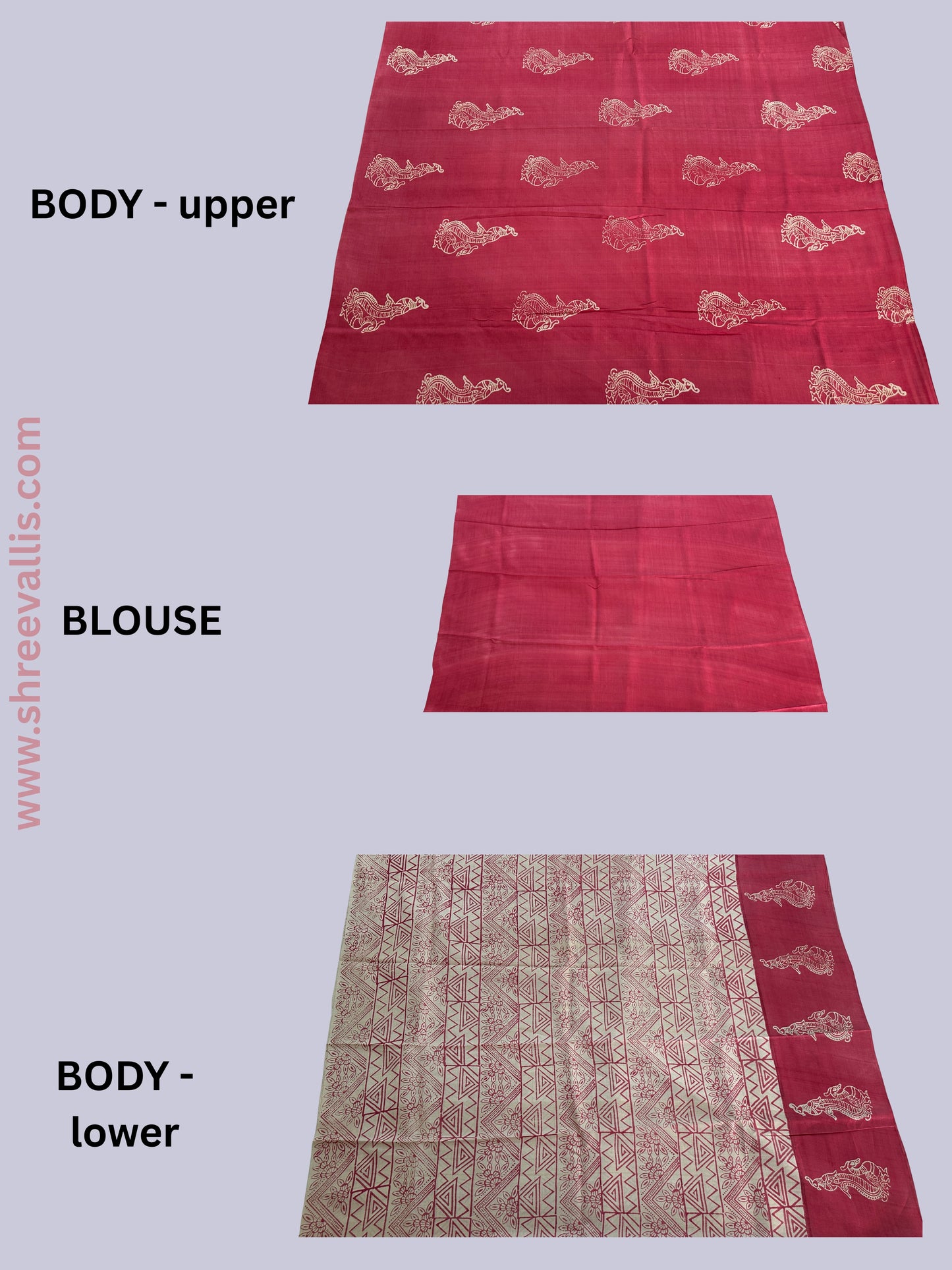Handpicked – Geometric & Traditional Motifs (Coral Pink with Cream Contrast) - Pure Tussar Silk Saree