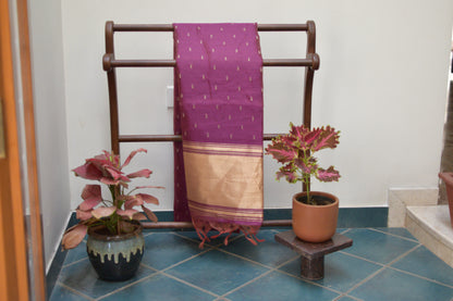 Festive Saree - Purple Semi Silk Buttis