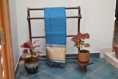 Festive Saree - Blue Semi Silk Buttis